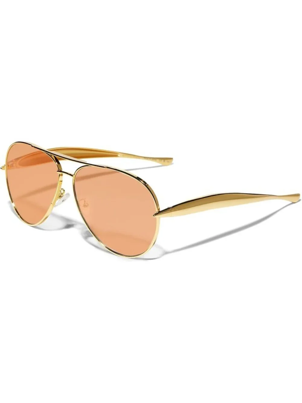 Unisex Gold Frame Orange Champagne Lens Aviator Metal Oversized Aviators Sun